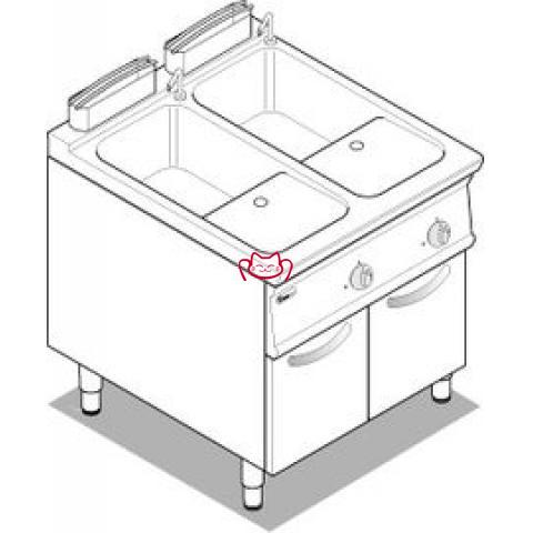 TECNOINOX CP8FG9双缸燃气煮面炉连柜座